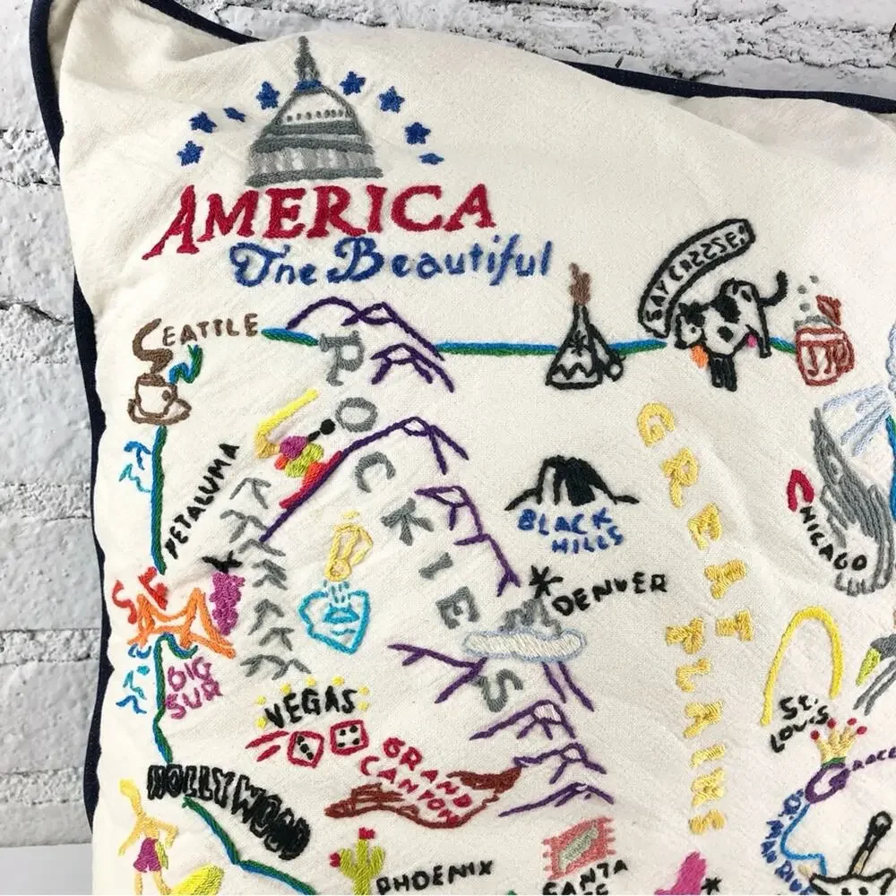 Rare Vintage 90’s Swan Magic United States Of America Hand Embroidered P…